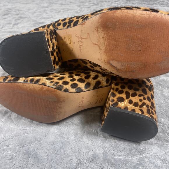 J.Crew Women's Leather Boots 8 Cheetah Print Calf Hair Short Boots Sadie Leopard - Picture 8 of 11